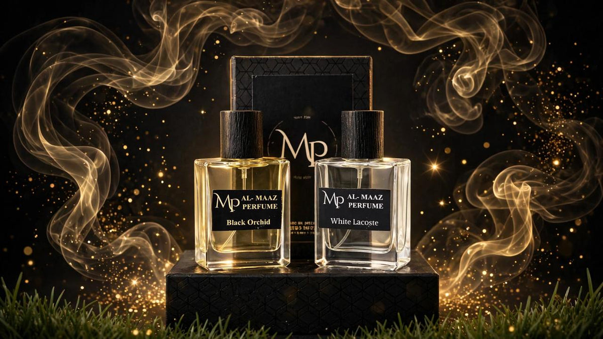 Al-Maaz Perfume Pack of 2 – Black Orchid & White Lacoste | Premium Long-Lasting Fragrance Combo